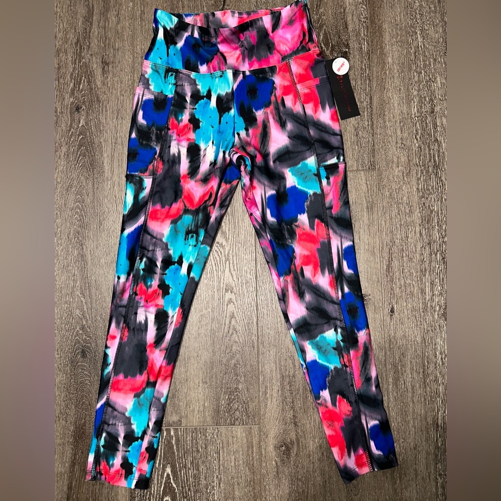 NWT Bally Total Fitness Dry Wik 2 Pocket Legging Yoga Workout Pants M Medium